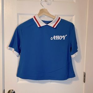 Stranger Things (Scoops) AHOY cropped polo sz M